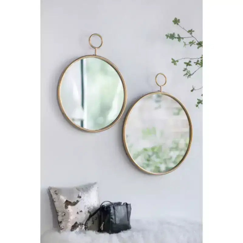 26 x 32 Circle Wall Mirror with Gold Metal Frame, Accent Mirror for Living Room, Entryway, Office