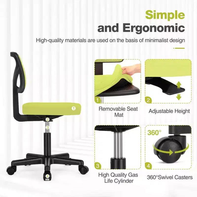 Siège de travail ergonomique sans dossier - Maille ventilée et mobilité à 360 degrés