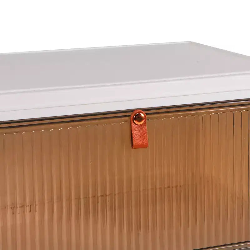 Bacs de rangement pliables à 3/4 niveaux, casiers à jouets en plastique, organisateur de vêtements empilable avec roulettes verrouillables, blanc
