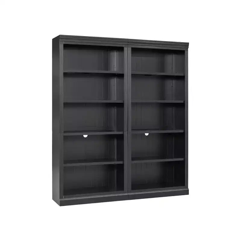 Bibliothèque haute en bois de 211,8 cm avec bande lumineuse LED, étagères réglables à 5 niveaux et organisateur de rangement pour le salon et le bureau à domicile