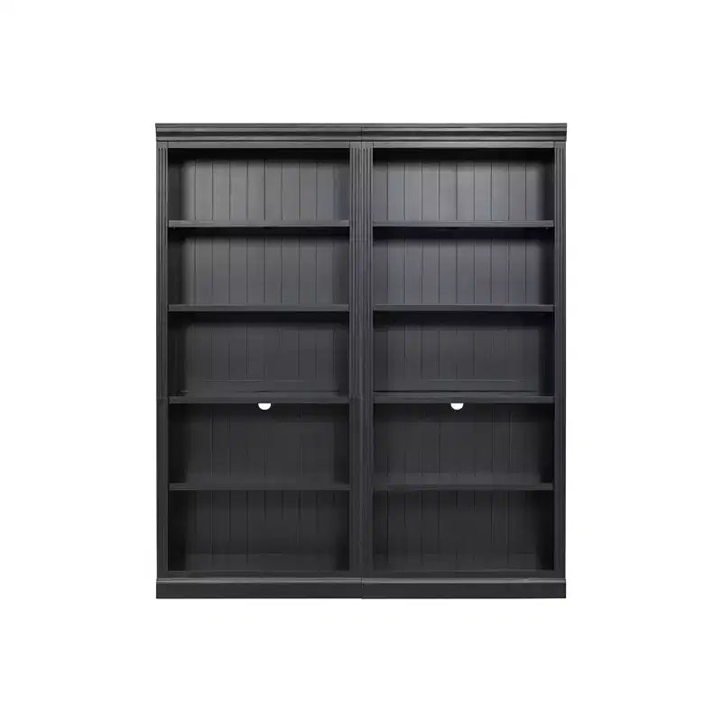 Bibliothèque haute en bois de 211,8 cm avec bande lumineuse LED, étagères réglables à 5 niveaux et organisateur de rangement pour le salon et le bureau à domicile