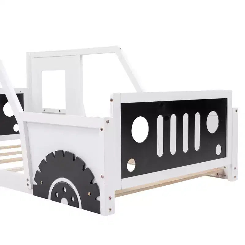 Lit plateforme en forme de voiture de collection avec roues