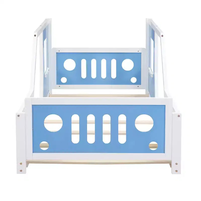 Lit plateforme en forme de voiture de collection avec roues