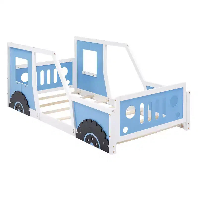 Lit plateforme en forme de voiture de collection avec roues