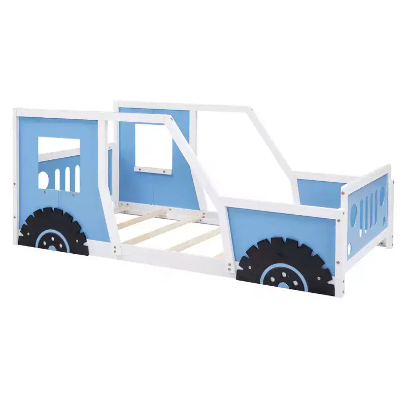 Lit plateforme en forme de voiture de collection avec roues