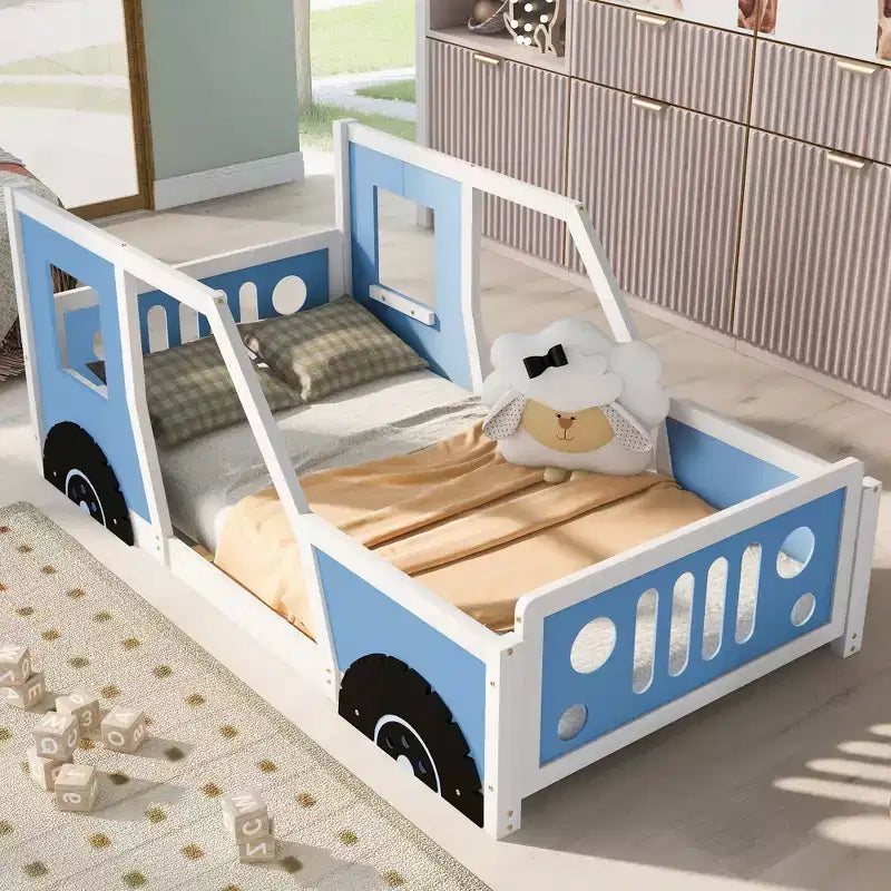 Whisen Classic Car-Shaped Platform Bed with Wheels