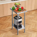 Table de préparation en acier inoxydable, 24 x 18 x 34 pouces, capacité de charge de 640 livres, table de travail en métal robuste avec 3 niveaux de hauteur réglables