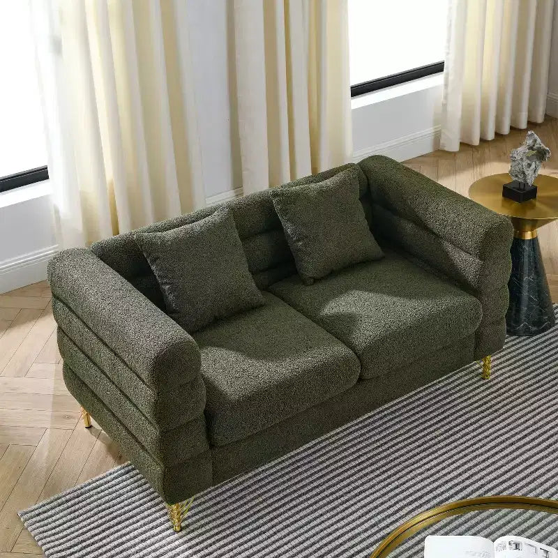 Canapé d'angle surdimensionné 2 places de 152 cm, canapé d'angle en tissu confortable pour salon - Canapé d'angle avec assise profonde