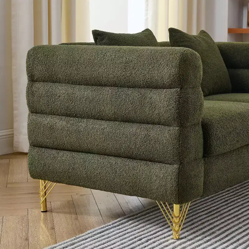 Canapé d'angle surdimensionné 2 places de 152 cm, canapé d'angle en tissu confortable pour salon - Canapé d'angle avec assise profonde