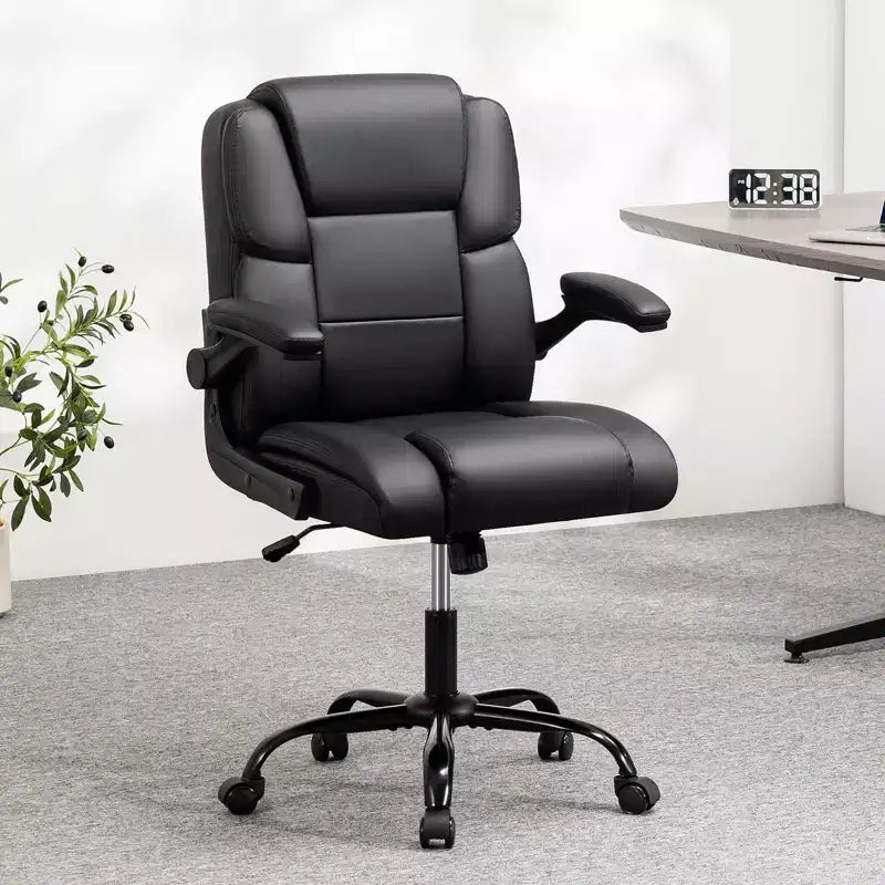 Chaise de bureau inclinable Chaise d'ordinateur ergonomique avec accoudoirs relevables, siège à ressorts ensachés, inclinaison et rangement dissimulé