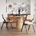 Chaise pliable noire/bois naturel pour cuisine et salle à manger - Lot de 2