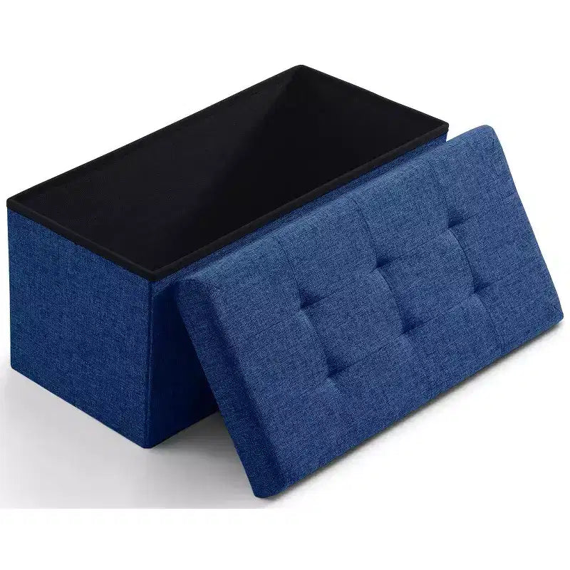 Banc de rangement pliant capitonné en lin de 76 cm