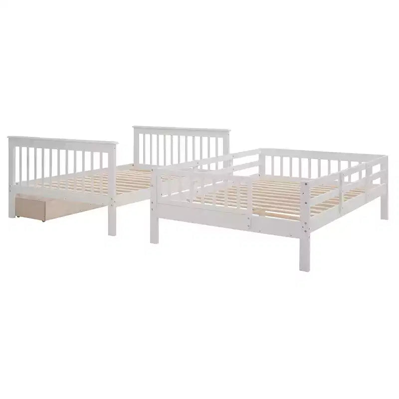 Lit superposé avec escalier, couchages superposés, tiroir, rangement et garde-corps pour chambre à coucher