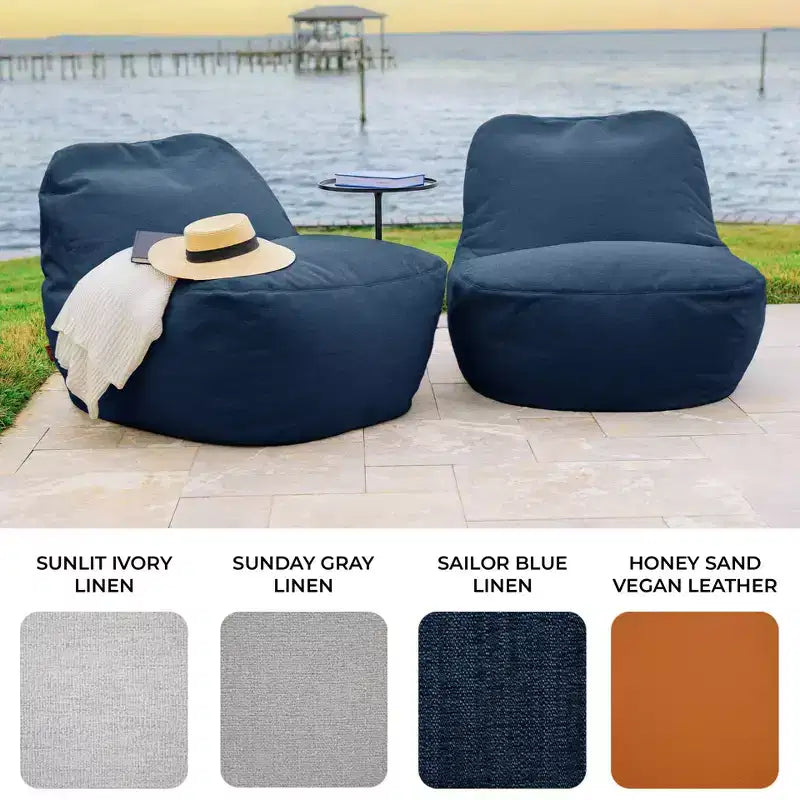 Chaise de patio légère pour l'extérieur, tissu de qualité supérieure, rembourrage en billes ComfortFlow