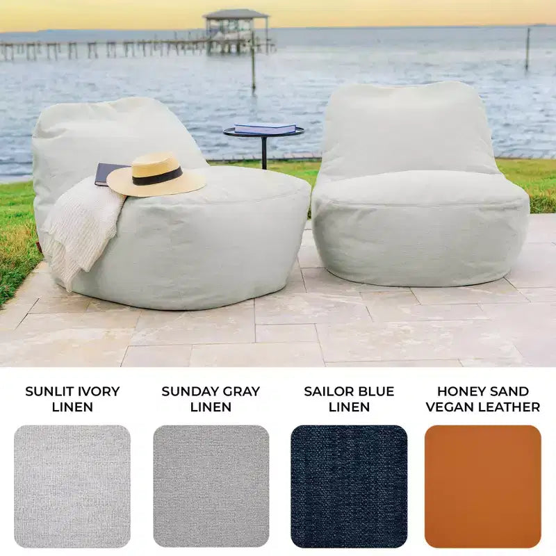 Chaise de patio légère pour l'extérieur, tissu de qualité supérieure, rembourrage en billes ComfortFlow
