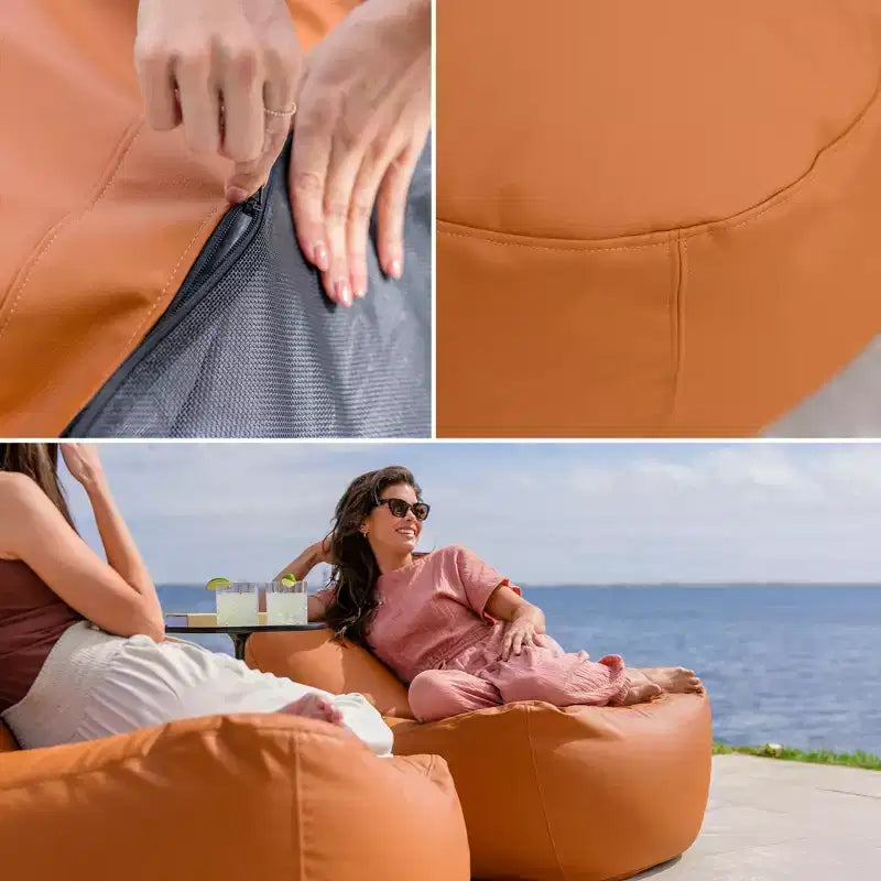 Chaise de patio légère pour l'extérieur, tissu de qualité supérieure, rembourrage en billes ComfortFlow
