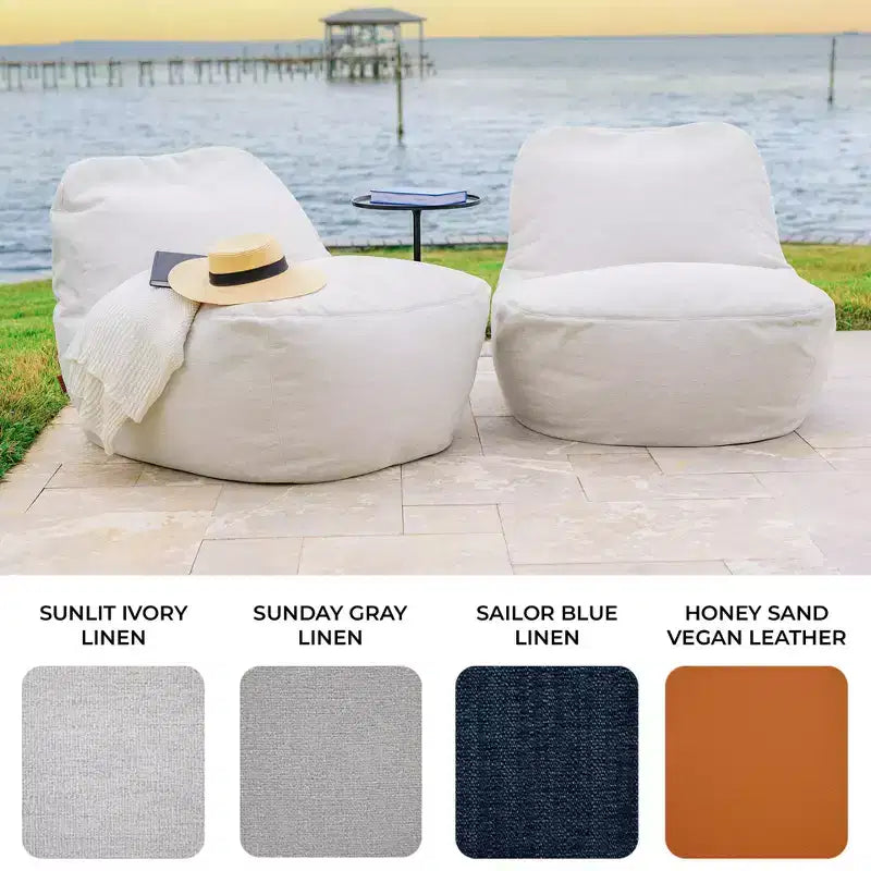 Chaise de patio légère pour l'extérieur, tissu de qualité supérieure, rembourrage en billes ComfortFlow