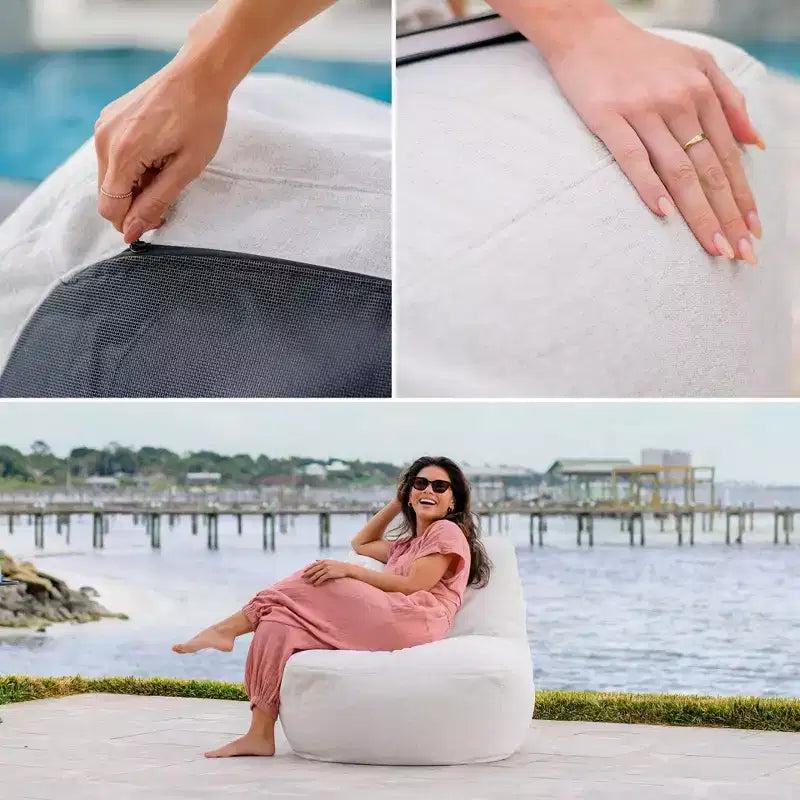 Chaise de patio légère pour l'extérieur, tissu de qualité supérieure, rembourrage en billes ComfortFlow