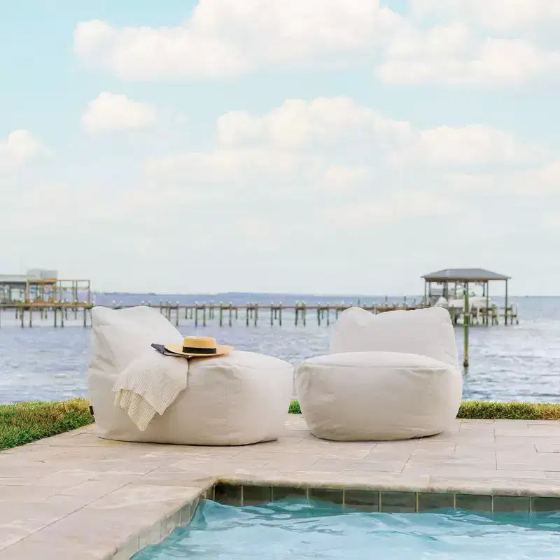 Chaise de patio légère pour l'extérieur, tissu de qualité supérieure, rembourrage en billes ComfortFlow