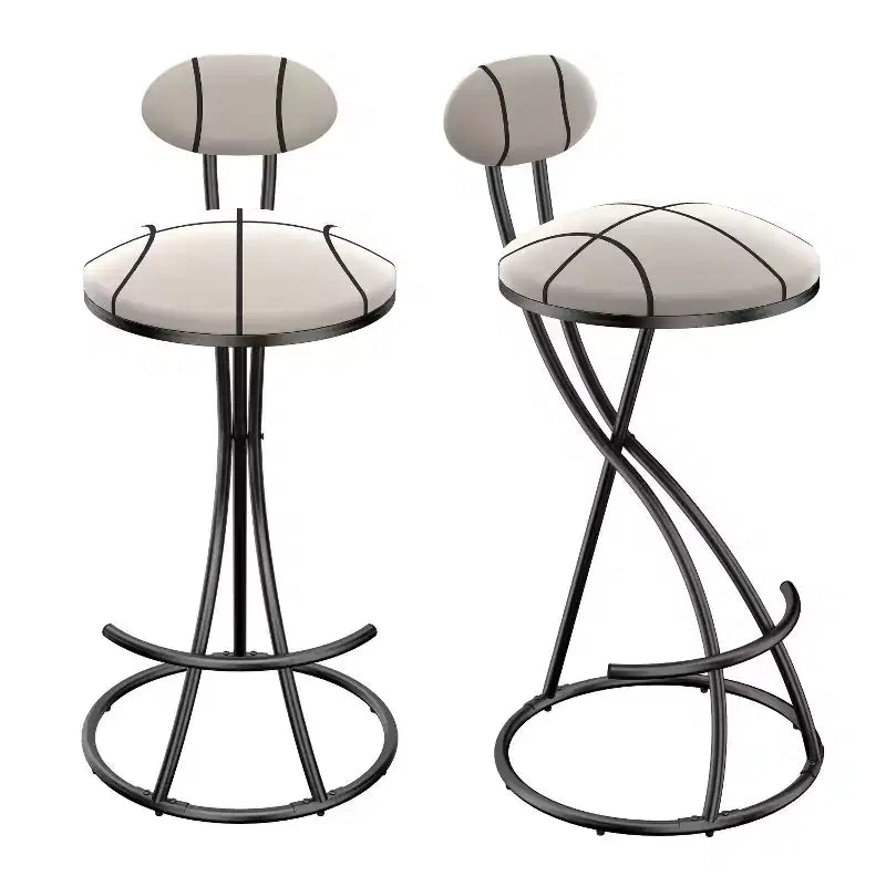 Tabourets de bar ronds Chaise de comptoir moderne tapissée de velours pour salle à manger