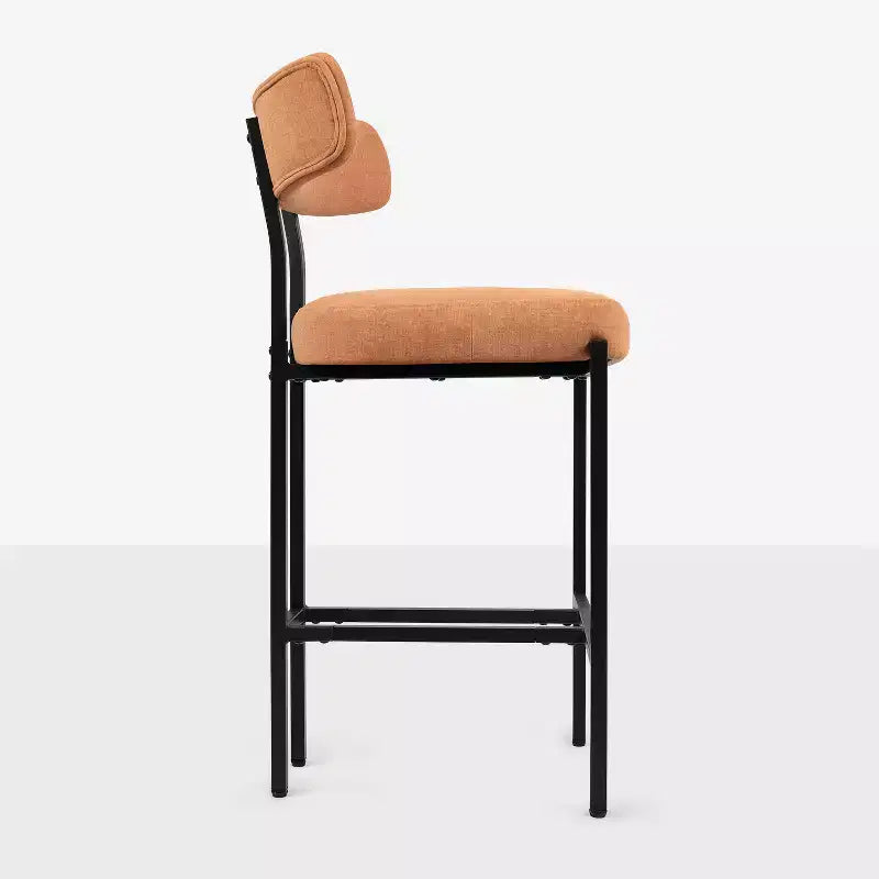 Tabourets de bar ronds Chaise de comptoir moderne tapissée de velours pour salle à manger