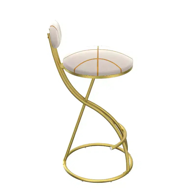 Tabourets de bar ronds Chaise de comptoir moderne tapissée de velours pour salle à manger