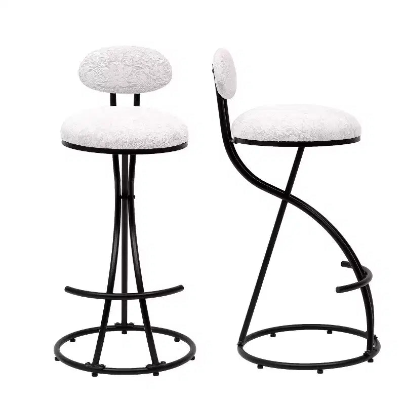 Tabourets de bar ronds Chaise de comptoir moderne tapissée de velours pour salle à manger