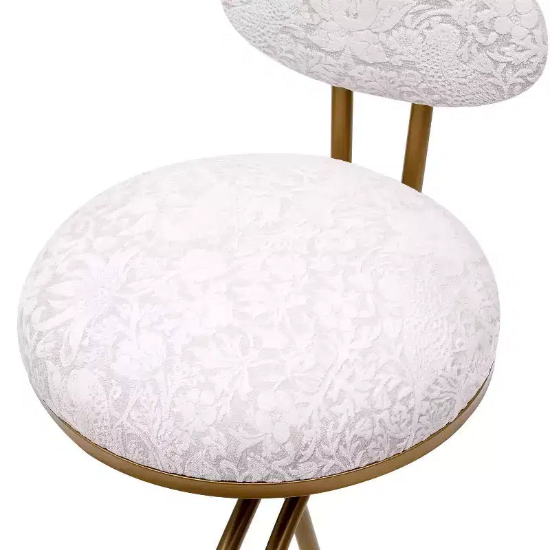 Tabourets de bar ronds Chaise de comptoir moderne tapissée de velours pour salle à manger