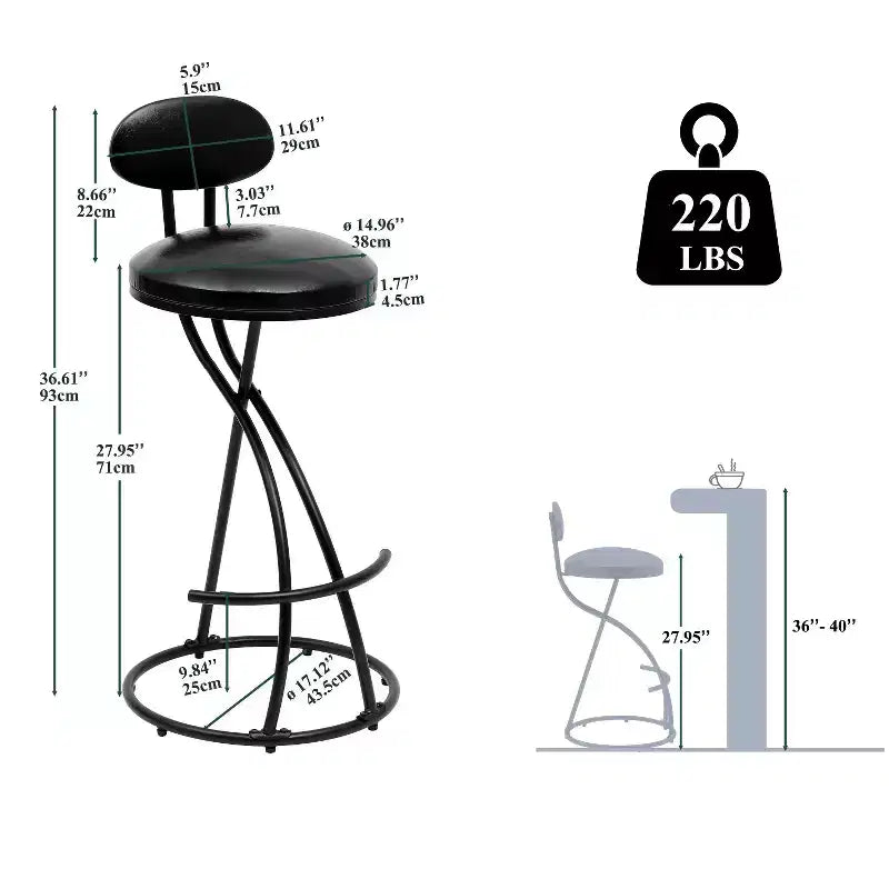 Tabourets de bar ronds Chaise de comptoir moderne tapissée de velours pour salle à manger