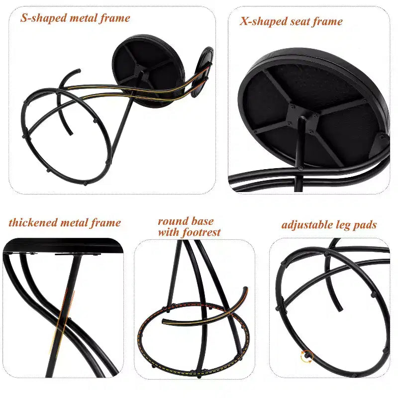 Tabourets de bar ronds Chaise de comptoir moderne tapissée de velours pour salle à manger