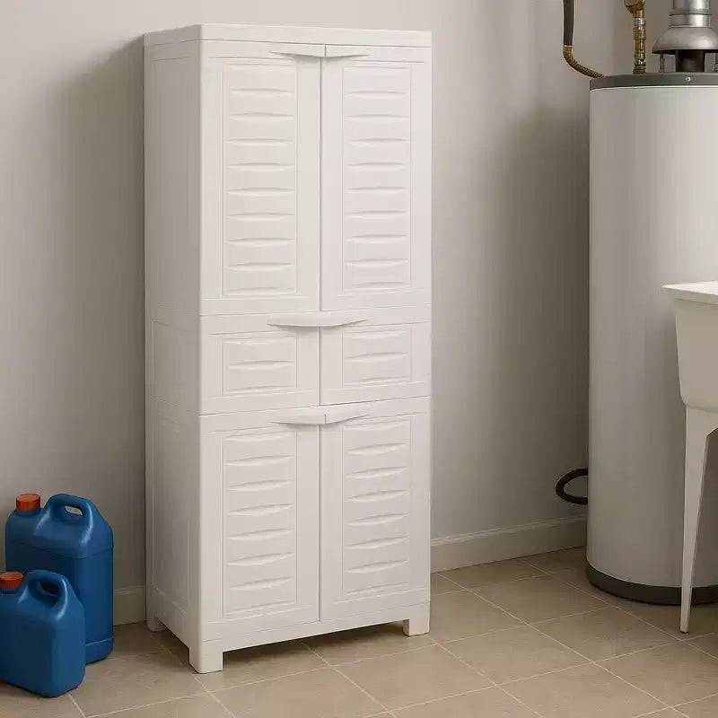 Armoire de rangement en plastique avec 2 étagères réglables et 1 tiroir - 57