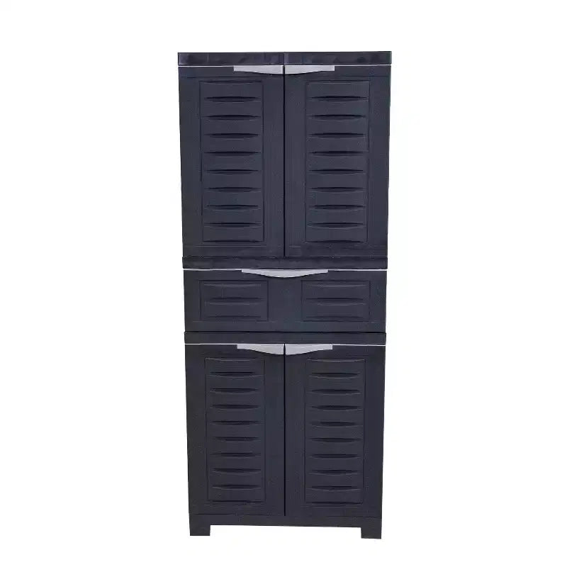 Armoire de rangement en plastique avec 2 étagères réglables et 1 tiroir - 57