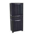 Armoire de rangement en plastique avec 2 étagères réglables et 1 tiroir - 57