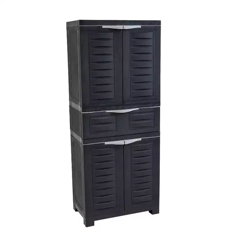 Armoire de rangement en plastique avec 2 étagères réglables et 1 tiroir - 57