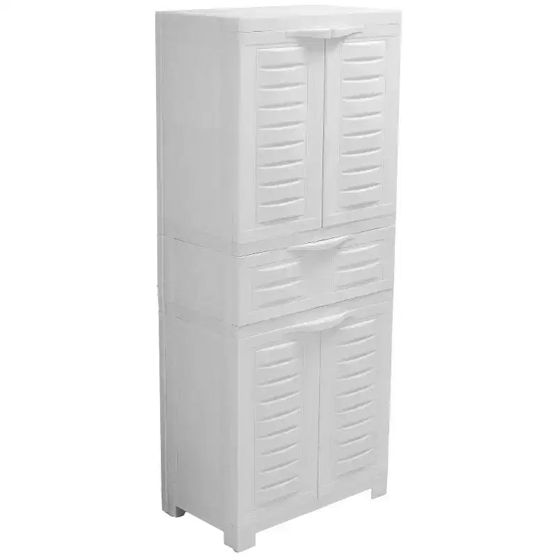 Armoire de rangement en plastique avec 2 étagères réglables et 1 tiroir - 57
