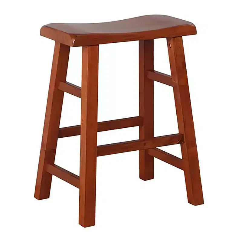 Tabourets de bar robustes en bois massif, hauteur comptoir de cuisine, assise selle, 61 cm, lot de 2