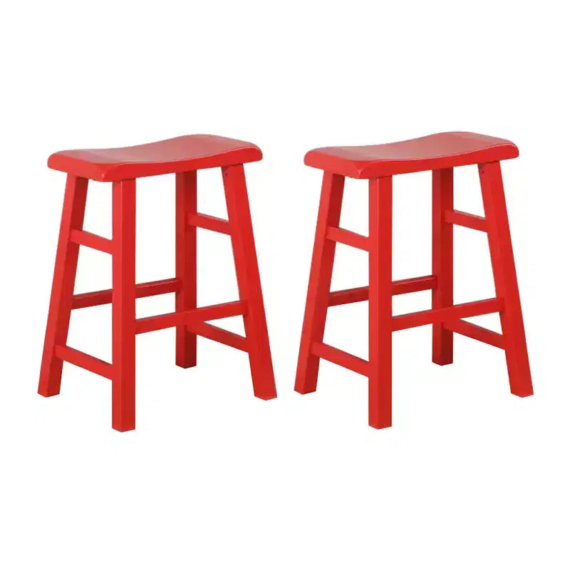 Tabourets de bar robustes en bois massif, hauteur comptoir de cuisine, assise selle, 61 cm, lot de 2