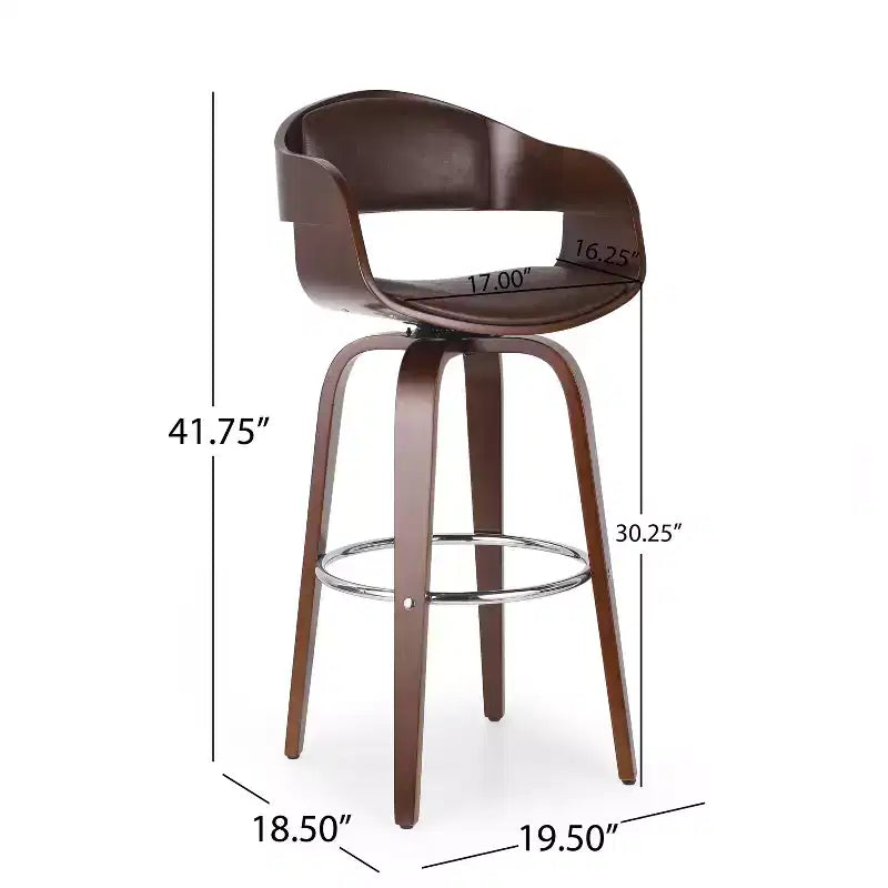 Tabouret de bar pivotant à 360°, tabouret de comptoir, chaise de salle à manger, tabouret de pub/cuisine, noir et marron