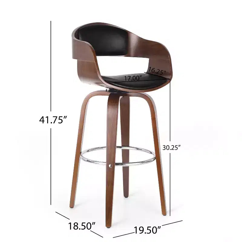 Tabouret de bar pivotant à 360°, tabouret de comptoir, chaise de salle à manger, tabouret de pub/cuisine, noir et marron