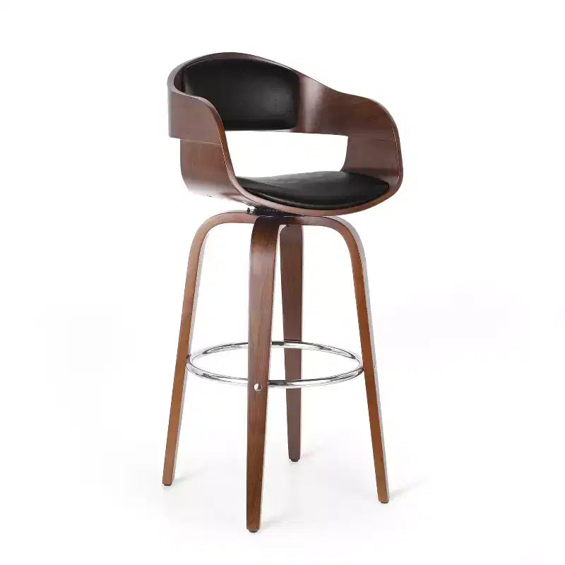 Tabouret de bar pivotant à 360°, tabouret de comptoir, chaise de salle à manger, tabouret de pub/cuisine, noir et marron