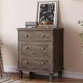4 Drawer Dresser for Bedroom, Vintage Dresser with Carved Handles and Tapered Legs Design, Wood Chests of Drawers with Large Capacity Storage