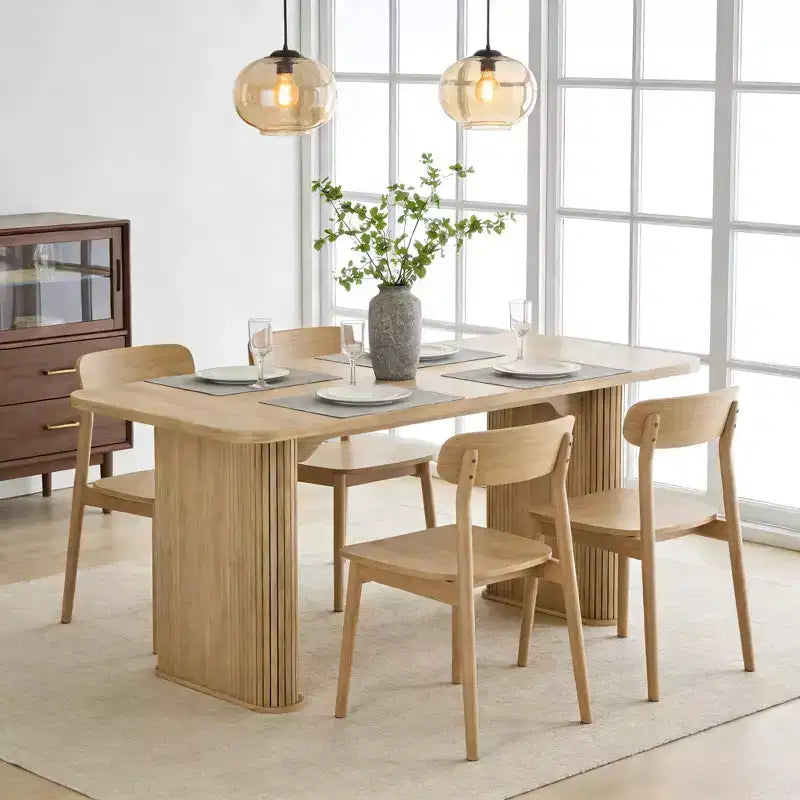 Table de salle à manger 160 cm pour 6 à 8 personnes, Table de cuisine de style campagnard avec grand plateau, Table à manger rectangulaire pour salle à manger, salon, cuisine