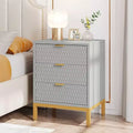 Lantine Modern Nightstand with 3 Drawers, White Bedside Table for Bedroom, Sofa Side End Table with Storage Drawers