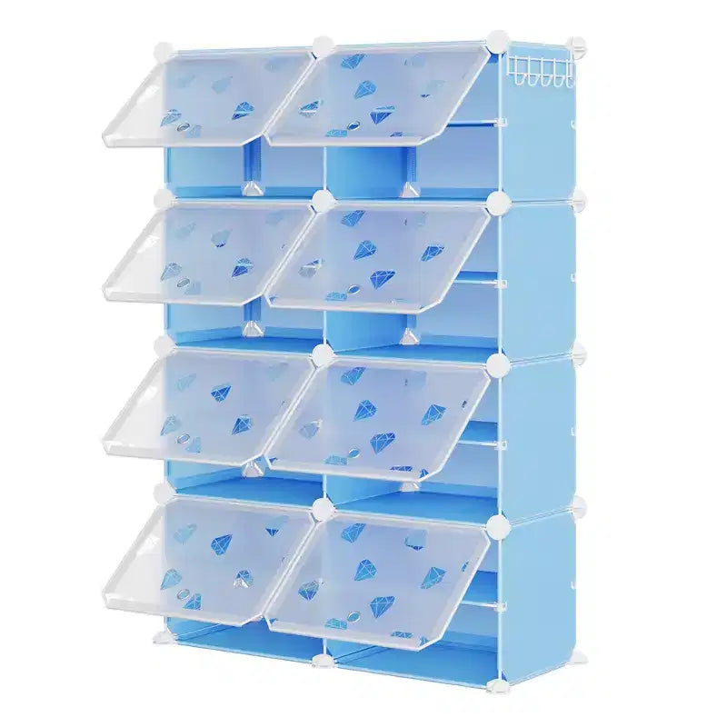Organisateur de chaussures extensible à 8 niveaux avec porte, peut contenir 32 paires, armoire de rangement de chaussures détachable, organisateur peu encombrant pour entrée et chambre