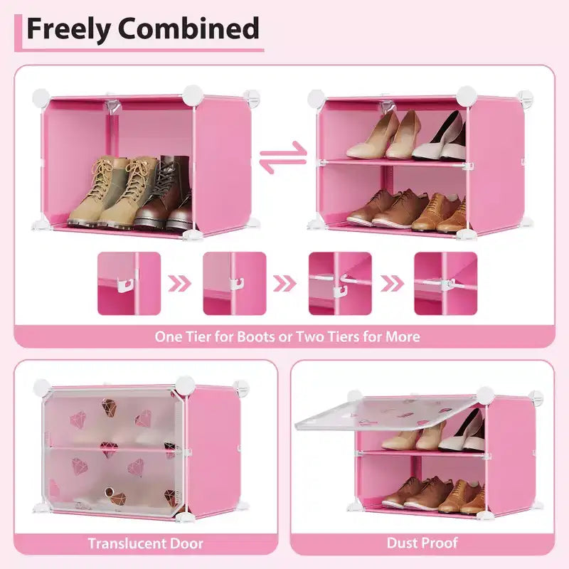 Organisateur de chaussures extensible à 8 niveaux avec porte, peut contenir 32 paires, armoire de rangement de chaussures détachable, organisateur peu encombrant pour entrée et chambre