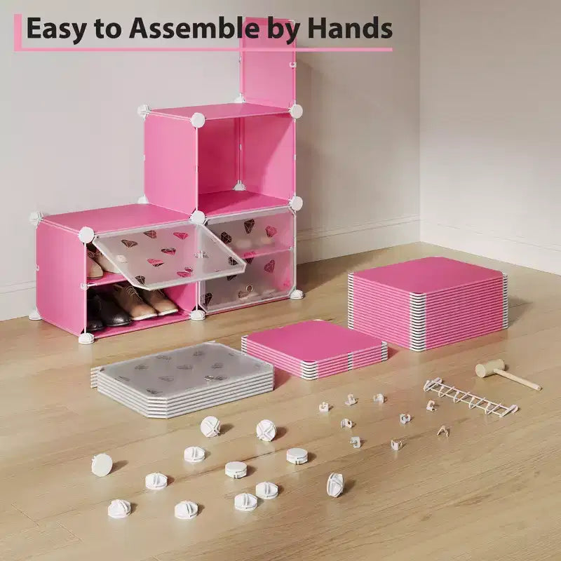 Organisateur de chaussures extensible à 8 niveaux avec porte, peut contenir 32 paires, armoire de rangement de chaussures détachable, organisateur peu encombrant pour entrée et chambre