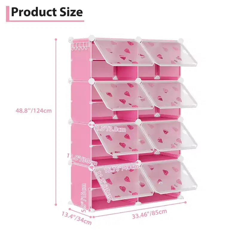 Organisateur de chaussures extensible à 8 niveaux avec porte, peut contenir 32 paires, armoire de rangement de chaussures détachable, organisateur peu encombrant pour entrée et chambre
