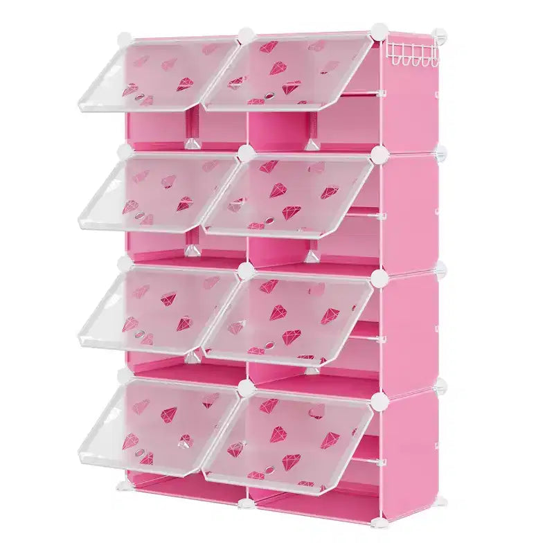 Organisateur de chaussures extensible à 8 niveaux avec porte, peut contenir 32 paires, armoire de rangement de chaussures détachable, organisateur peu encombrant pour entrée et chambre