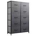 Optimal organization  Tall 10-drawer metal and fabric chest of drawers  Modern industrial style  For bedroom, dressing room, living room