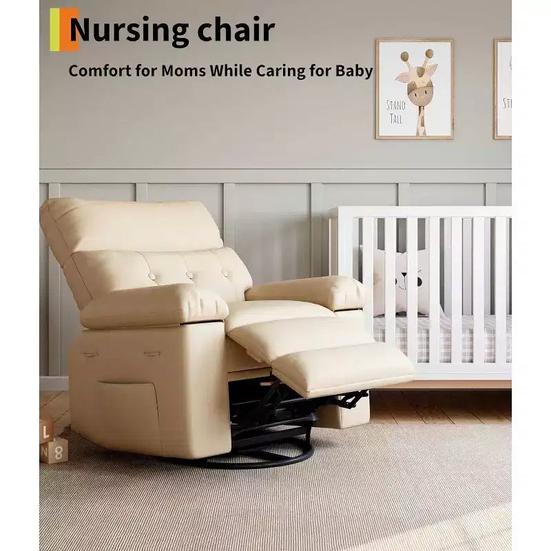 Fauteuil inclinable pivotant en similicuir, base ronde pivotante à 360°, fonction massage et chauffage, canapé individuel pour salon